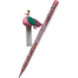 Cmk Flamingo Başlıklı Geçmeli -Yumurtlayan Kurşun Kalem - Pembe