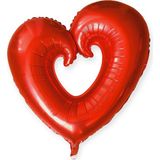 Cmk Içi Boş Kalp Model Folyo Balon 60CM Kırmızı (Helyum Uyumlu)