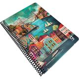 Cmk Istanbul Notes Spiralli Defter, Dekoratif Istanbul Tasarımlı, 17X24CM, 80 Yaprak, Kareli, Sert Kapak - Model-1