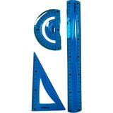 Cmk Keyroad Flexible Esnek Çizim Seti (30CM Cetvel ,iletki , Gönye) - Mavi