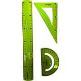 Cmk Keyroad Flexible Esnek Çizim Seti (30CM Cetvel ,iletki , Gönye) - Yeşil