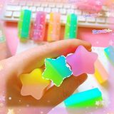 Cmk Lucky Star Yıldız Desenli Gökkuşağı Renkli Silgi Seti, 3'lü Paket, Ay ve Yıldız Temalı