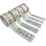 Cmk Pattern Desenli Washi Bant Seti, 5'li Paket, Çiçek Adası Temalı, Pastel Renkli - Sarı