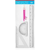 Cmk Pergelli Çizim Seti 30CM Cetvel + Gönye + Iletki
