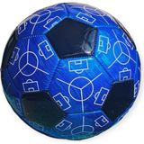 Cmk Saha Desenli Dikişli Parlak Futbol Topu - Mavi