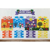 CMKP10 Çocuklu Mevsim Şeridi Köşesi Panosu(Keçeden Eğitim Materyali) - Çok Renkli - 80x80