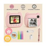 CMR14 Pembe Dijital Video Fotoğraf Çocuk Kamerası Anlık Termal Resim Kağıt Baskılı Yazıcı