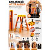 CMS Cömert Merdiven 3 Basamaklı Çift Çıkışlı Fiberglass Izole Merdiven - 3 BASAMAKLI