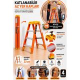 CMS Cömert Merdiven 4 Basamaklı Çift Çıkışlı Fiberglass Izole Merdiven - 4 BASAMAKLI