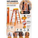 CMS Cömert Merdiven 5 Basamaklı Çift Çıkışlı Fiberglass Izole Merdiven - 5 BASAMAKLI