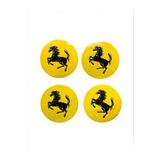 CMS OTO AKSESUAR Ferrarı Uyumlu Sarı Jant Göbeği Göbek Arması Sticker 4'lü Set 60mm
