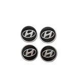 CMS OTO AKSESUAR Hyundaı Siyah Jant Göbeği Jant Göbek Arması Sticker 4'lü Set 60mm