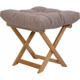 Cms Sandalye Ahşap Katlanır Minderli Puf - 50 x 50 cm - Kahverengi