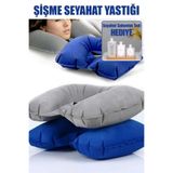 CMT Şişme Seyahat Yastığı + 3'lü Seyahat Sabunluk Seti Hediyeli