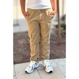 CMZ Collection Çocuk 5 Cepli Beli Lastikli Esnek Rahat Okul Pantolonu - 8 Yaş - 1FS-Krem