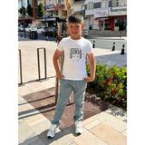 CMZ Collection Çocuk Beli Lastikli Kanvas Dokuma Okul Pantolonu - 8 Yaş - Açık Mavi
