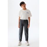 CMZ Collection Çocuk Duble Paçalı Beli Lastikli Trend Okul Pantolonu - 5 Yaş - Füme