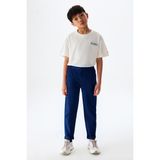 CMZ Collection Çocuk Duble Paçalı Beli Lastikli Trend Okul Pantolonu - 7 Yaş - 0-Lacivert