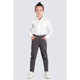 CMZ Collection Çocuk Eşofman Belli Likralı Ortaokul Kumaş Okul Pantolonu - Füme - 6 Yaş