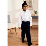 CMZ Collection Çocuk Kaliteli Kullanışlı Esnek Likralı Okul Pantolonu - 0-Lacivert - 7 Yaş