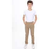 CMZ Collection Çocuk Lastikli Esnek Slim Fit Okul Pantolonu - 13 Yaş - 1FS-Krem