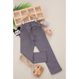 CMZ Collection Çocuk Likralı Esnek Beli Lastikli Ortaokul Ilkokul Okul Pantolonu - 0-Gri - 8 Yaş