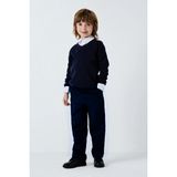 CMZ Collection Çocuk Likralı Esnek Rahat Kesim Kumaş Okul Pantolon - 11 Yaş - 0-Lacivert