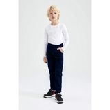 CMZ Collection Çocuk Likralı Eşofman Belli Rahat Kaliteli Esnek Okul Pantolonu - 0-Lacivert - 14 Yaş