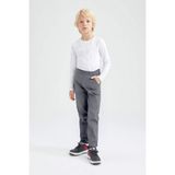 CMZ Collection Çocuk Likrasız Rahat Günlük Kaliteli Kumaş Okul Pantolonu - 14 Yaş - Gri