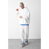CMZ Collection Erkek 3 Iplik Oversize Rahat Kalıp Paçası Lastikli Eşofman Takımı - 001-Beyaz - XL
