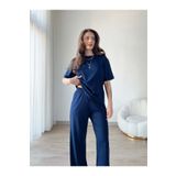 CMZ COLLECTİON Kadın Basic Oversize Kısa Kollu T-Shirt ve Lastikli Pantolon Takım