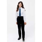 CMZ Collection Kız Lise Boy Yüksek Bel Dokuma Kumaş Regular Kalıp Rahat Trend Okul Pantolonu - 42 - 0 Siyah