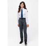 CMZ Collection Kız Lise Boy Yüksek Bel Dokuma Kumaş Regular Kalıp Rahat Trend Okul Pantolonu - 50 - 0-Gri