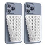 CMZZ 2PACK Silikon Çift Taraflı Telefon Kılıfı Montajı, Selfie'ler ve Videolar için Çıkarılabilir Eller Serbest ve Güçlü Kavrama Tutucu, iPhone Android ile Uyumlu (Beyaz, 2 Paket 40 Vantuz)