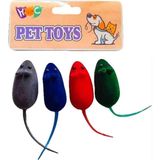 Cnc Pet Pet Toys 4'lü Öten Fare Kedi Oyuncak Renkli ve Etkileşimli Oyun için İdeal