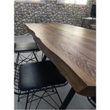 CND Home Yemek Masası Sadece Masa Lüx Masa Kütük Masa Vakkoayak - 100x200 - Ceviz
