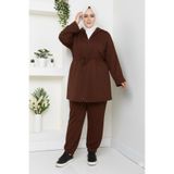 CNG MODA Büyük Beden Modal Kumaş Bağlamalı Anne Eşofman Takımı