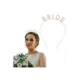 CNGZHN Altın Gold Renk Bekarlığa Veda Kristal Taş Bride Tacı İthal