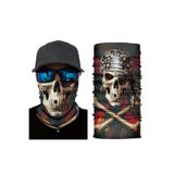 CNGZHN Siyah Korsan Kafatası Baskılı Buff Bandana 30X48 Cm