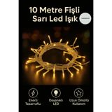 CNGZSHOP 10 Metre Fişli Sarı Led Işık, Yılbaşı Noel Çam Ağacı Balkon Salon Dekorasyon