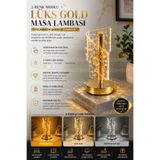 CNGZSHOP 3 Renk Modlu Lüks Gold Masa Lambası Dokunmatik Şarjlı Kristal Görünümlü LED Abajur Dekoratif Gece La