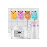 CNGZSHOP 4 Adet Ayıcık Desenli Çok Amaçlı Fiş Tutucu Kablo Toparlayıcı Düzenleyici