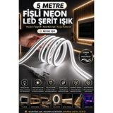 CNGZSHOP 5 Metre Neon LED Şerit Işık Fişli Beyaz Esnek Silikon LED Şerit Dekoratif Aydınlatma TV Arkası Oda I