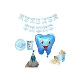 CNGZSHOP 8 Kişilik Mavi Diş Buğdayı Günü Ilk Dişim Çıktı Parti Süsleri Erkek Parti Seti Süsleme Paketi