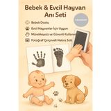 CNGZSHOP Bebek & Evcil Hayvan El Ayak Pati Izi Anı Albüm Baskı Seti Mürekkepsiz Bebek Siyah Kit