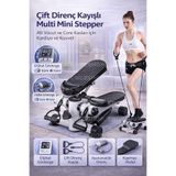 CNGZSHOP Çift Direnç Kayışlı Multi Mini Stepper, Dijital Göstergeli, Ev Tipi Egzersiz Aleti
