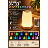 CNGZSHOP Dokunmatik LED Gece Lambası USB Şarjlı Kumandalı 13 Renk Modlu RGB Masa Lambası Ayarlanabilir Parlak