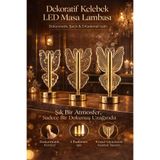 CNGZSHOP Dokunmatik Şarjlı 3 Kademeli Işıklı Dekoratif Kelebek LED Masa Lambası, Çok Renkli
