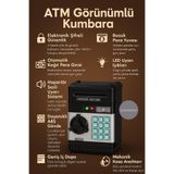 CNGZSHOP Elektronik Şifreli Banka Kasası Kumbara, ATM Görünümlü, Otomatik Para Çeken, Çocuk Kumbarası