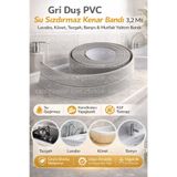 CNGZSHOP Gri Duş PVC Su Sızdırmaz Kenar Bandı 3,2 Mt | Lavabo, Küvet, Tezgah, Banyo & Mutfak Yalıtım Bandı